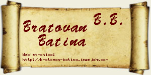 Bratovan Batina vizit kartica